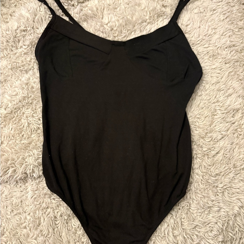 Black Knit Bodysuit with Spaghetti Straps